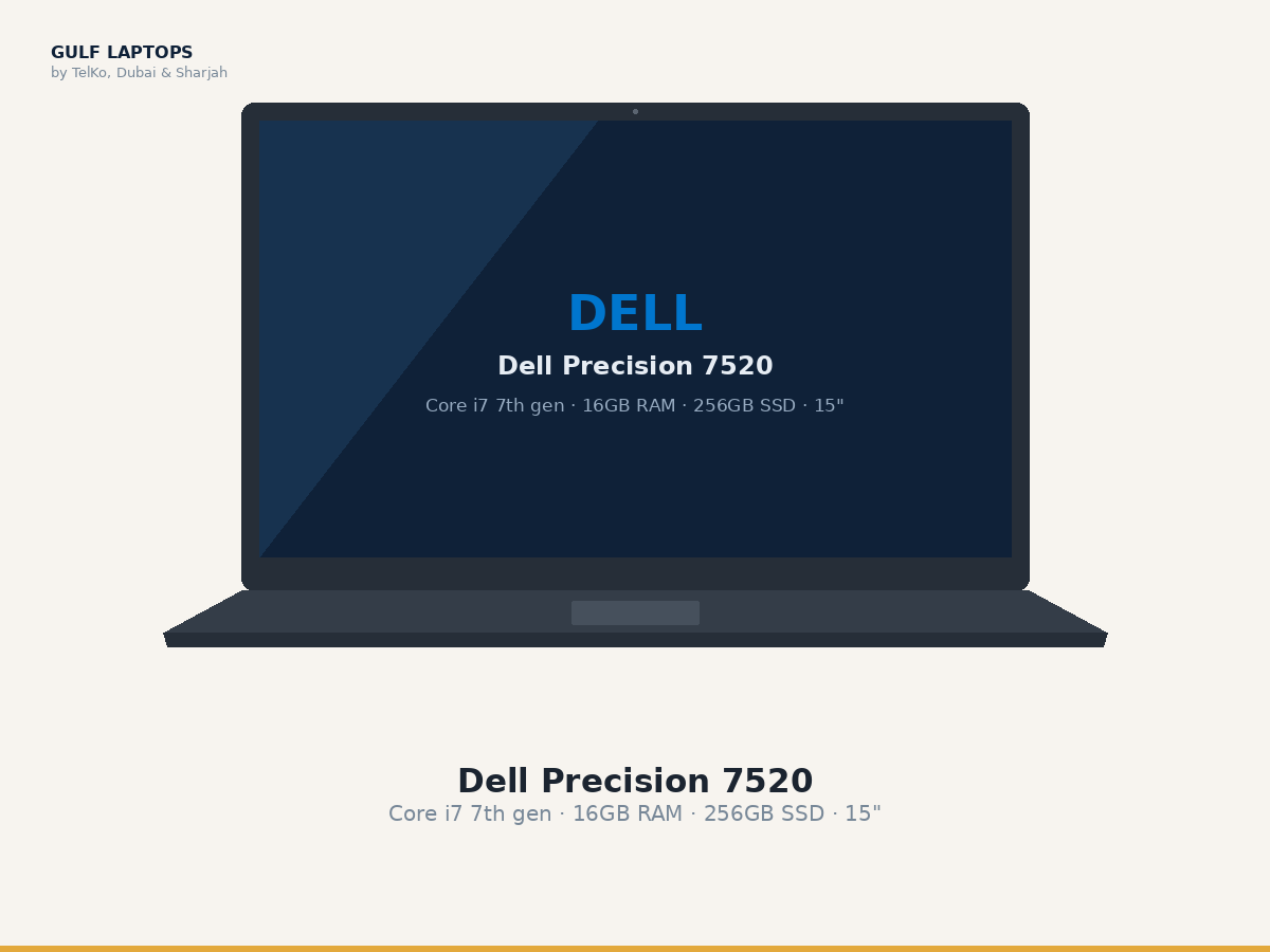 Dell Precision 7520 refurbished laptop, Core i7 7th gen · 16GB RAM · 256GB SSD · 15"
